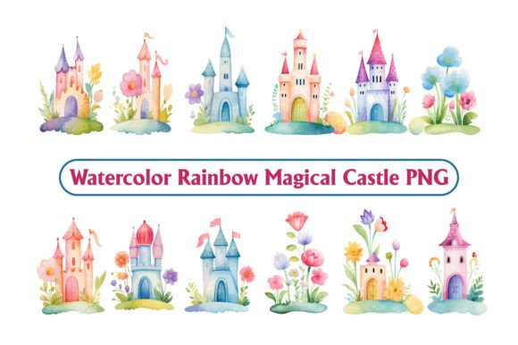 Download Watercolor Fairy Tale Castle Clipart PNG - Watercolor fairy tale Collection