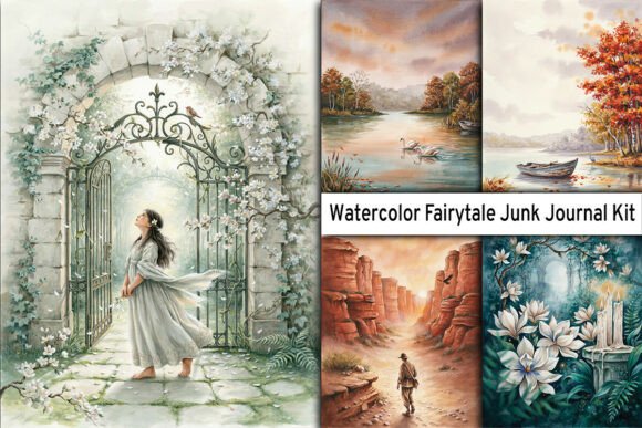 Download Watercolor Fairytale Junk Journal Kit - Premium Resources