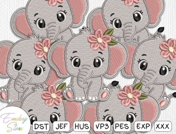 Download Cute Elephant Embroidery Patch Design - Elephant Collection