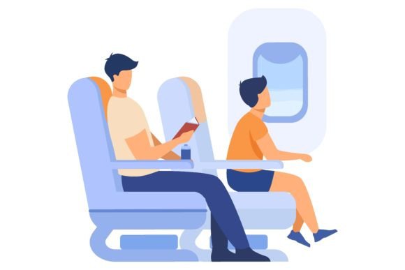 Download Passengers Traveling by Plane Isolated F - Traveling Collection
