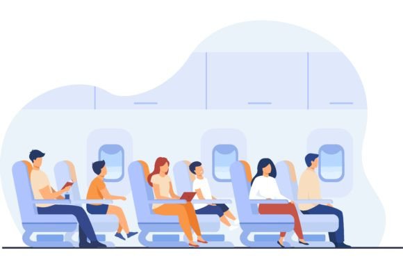 Download Passengers Traveling by Plane Isolated F - Traveling Collection
