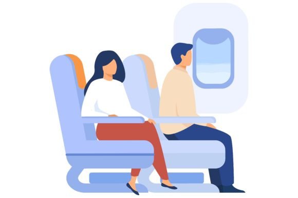 Download Passengers Traveling by Plane Isolated F - Traveling Collection