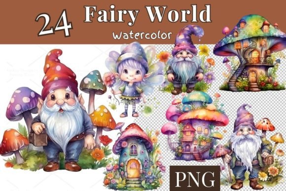 Download 24 Watercolor Fairy Tale World PNG 768 - Watercolor fairy tale Collection