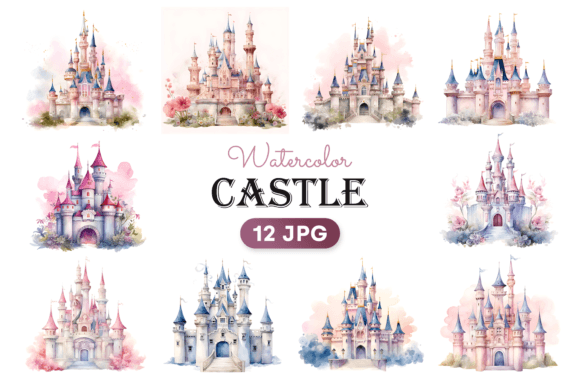 Download Watercolor Fairy Tale Castle Clipart - Watercolor fairy tale Collection