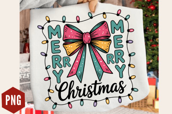 Download Colorful Bow Merry Christmas Lights PNG - Premium Resources
