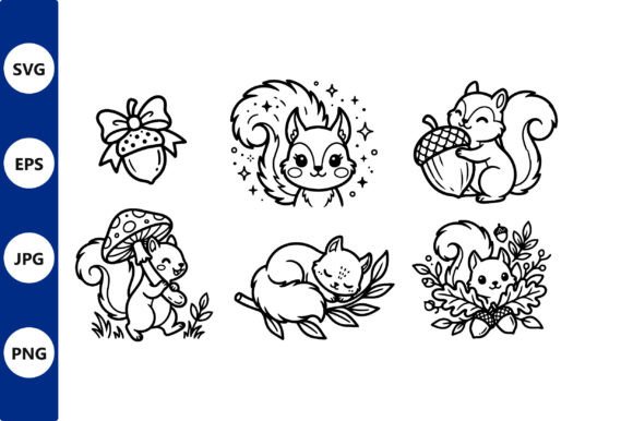 Download Cute Squirrel Collection Black and White - Collection Collection