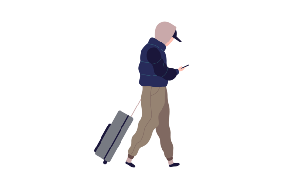 Download Traveling Man with Suitcase. Cartoon Mal - Traveling Collection